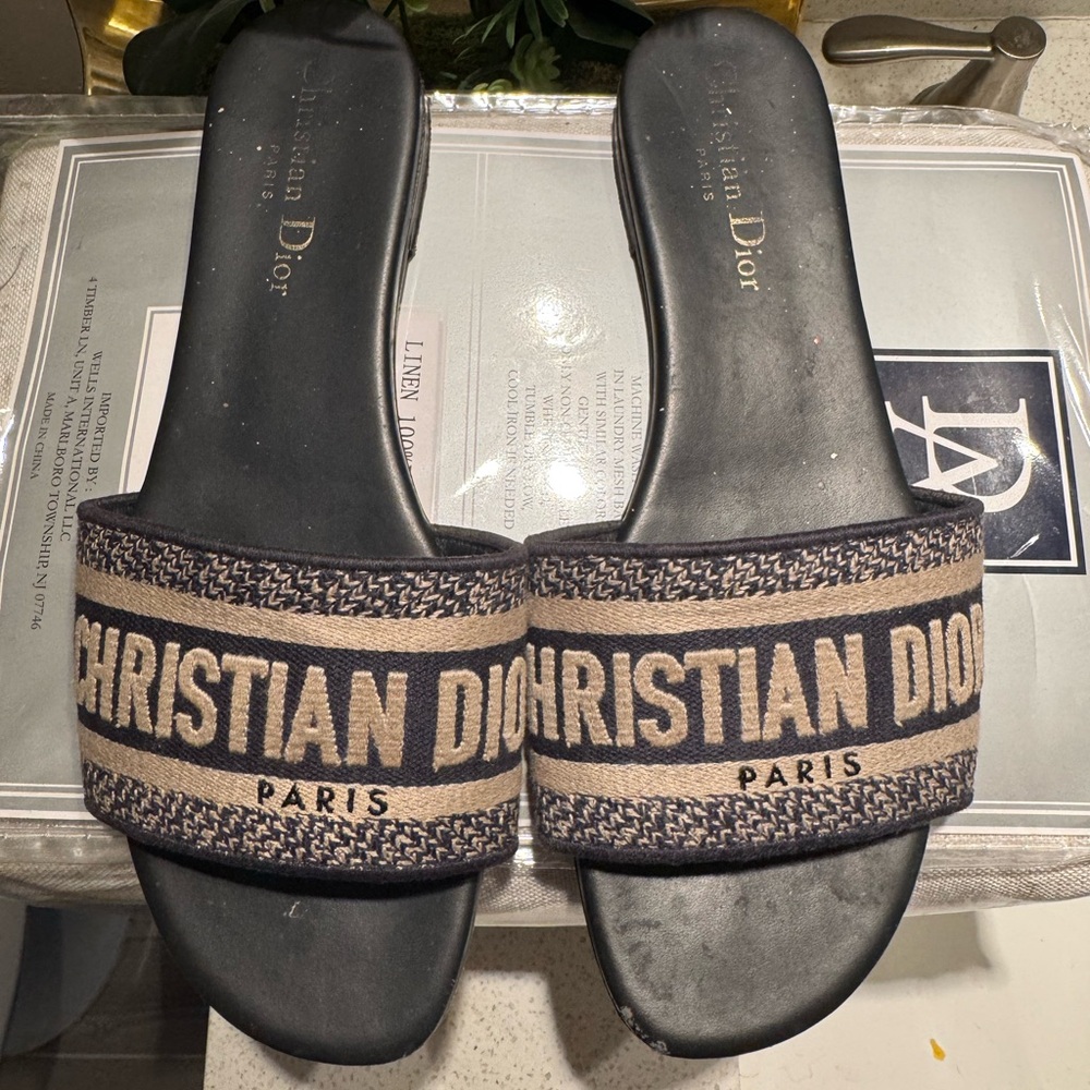 Dior Black and Tan Sandals